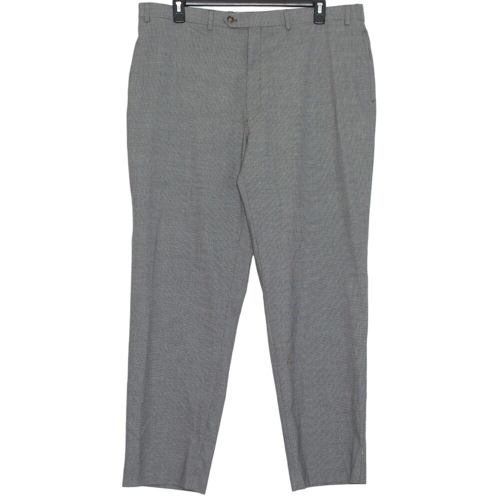 Ralph Lauren Dress‎ Pants Houndstooth Wool Blend 42x32 Business Casual Golf Gray
